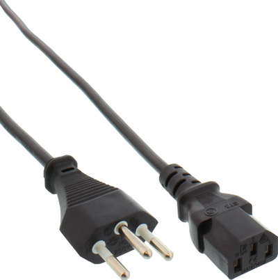 Kabllo rryme InLine Power Cable Switzerland, 5m, e zezë