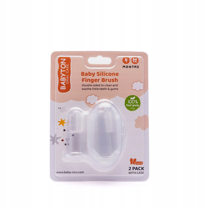 Furçë dhëmbësh për bebe BABYTON Silicone Finger Brush, silikon i butë, transparente
