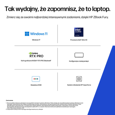 Laptop HP ZBook Fury G1i 16, Intel Core Ultra 7 255HX, 16GB RAM, 512GB SSD, RTX Pro 1000