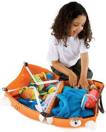 Детски патнички куфер Trunki Tiger Tipu TRU0011, 18L, со тркала, портокалов