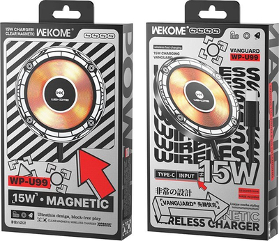 Karikues wireless Wopow WP-U99, 15W, magnetik, i bardhë