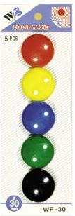 Magnetë rrethorë Argo WF-30, set 5 copë, 30mm, ngjyra të përziera