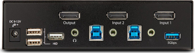 Ndërrues KVM StarTech.com 2 Porta DisplayPort, 8K 60Hz, 4K 144Hz, i zi