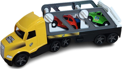 Lodër kamion transportues Wader Magic Truck Action Retro, 79 cm, me makina të vogla shumëngjyrëshe