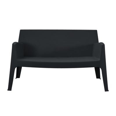 Divan i jashtëm Sleek HM6366.02, 2 vende, polipropilen, 133x68x73 cm, i zi