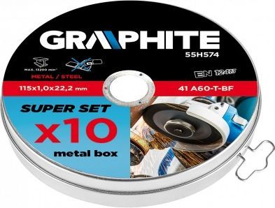 Диск за сечење метал Тоpex 41 A60 T BF, 125x1.0x22.2mm, сет 10 парчиња