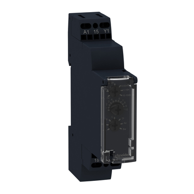 Rele kohe multifunksional Schneider Electric, 1CO, 16A, 12-240V, AC/DC, e zezë