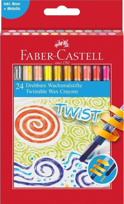 Ngjyra dylli Faber-Castell Twistable, set 24 copë, shumëngjyrëshe