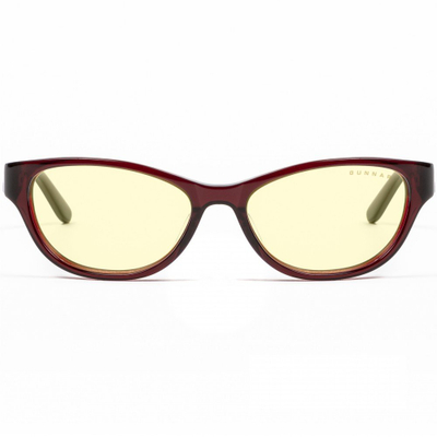 Компјутерски очила Gunnar Optiks JEWEL, cat eye, блокатор на сина светлина, рамка maroon леќи amber
