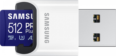 Kartë memorike Samsung PRO Plus MicroSDXC MB-MD512SB, 512GB, U3 A2 V30