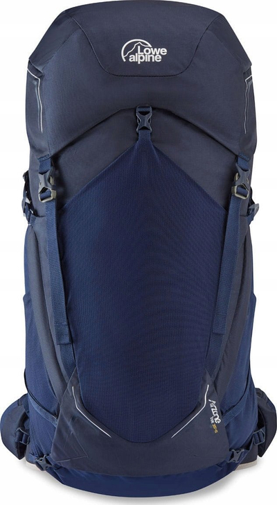 Çantë shpine Lowe Alpine AirZone Trek 35:45, 35L–45L, me sistem ajrosjeje mbrapa, blu e errët