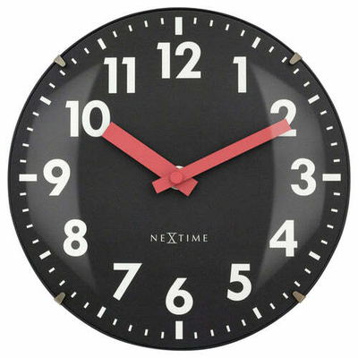 Orë muri Nextime Duomo 50 3298ZW, e zezë/kuqe