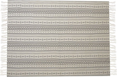 Памучно ќебе PANVEL, 130 x 180 cm, бело со црни мотиви