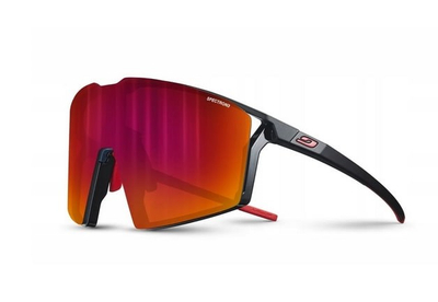 Syze sportive Julbo Edge, lente fotokromike Trivex, Cat. 3, të zeza me të kuqe