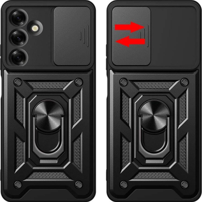 Заштитна маска Tech-Protect Camshield Pro за Samsung Galaxy M35 5G, прстен 360°, капак за камера, црна
