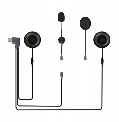 Слушалки интерком за кацига Ejeas Q8, 2 микрофони, USB C, црна