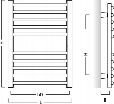 Radiator banjoje Instal Projekt Ambra R AMBR-40/120, për tharje peshqirësh, çelik, i bardhë
