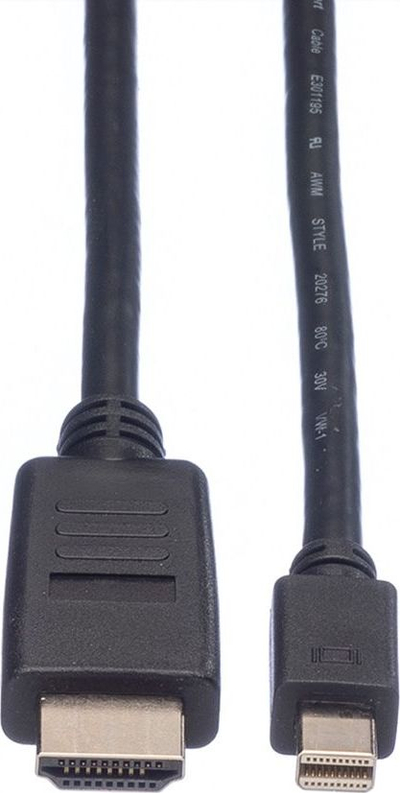 Kabllo video VALUE Mini DisplayPort në HDMI, 4.5 m, e zezë