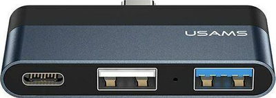 Adapteri Usams US-SJ490, USB-C, USB 3.0, gri