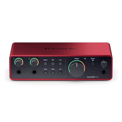 Kartë zëri Focusrite Scarlett 2i2 4th Gen, 2 hyrje, USB, e kuqe