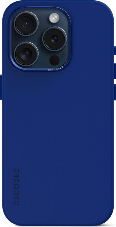 Mbrojtëse telefoni Decoded Silicone Back Cover, për iPhone 15 Pro, MagSafe, blu Galactic