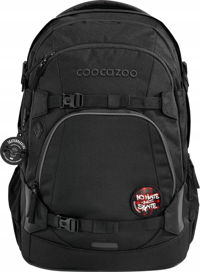 Set aksesorësh për çantë Coocazoo Colour Up Street Vibe, patch me Velcro, varëse me karabinë, i zi me të kuqe