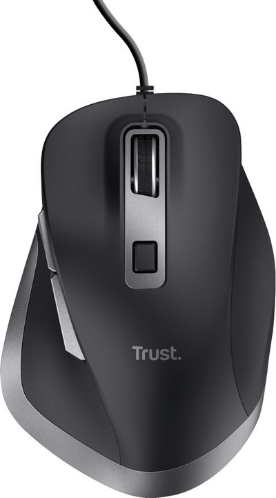 Maus Trust Fyda, ergonomik, me kabllo, i zi ECO