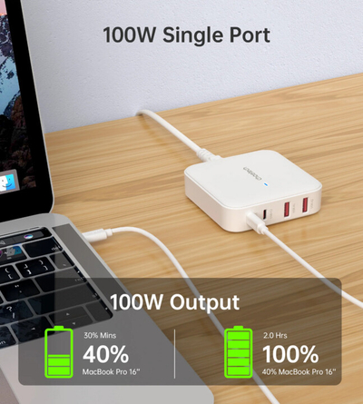 Karikues Choetech PD8008, 2xUSB-C, 2xUSB-A, GaN, 100W