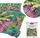 Komplet çarçafësh Bedding Leaves, 160x200, pambuk 100%, jeshile shumëngjyrëshe