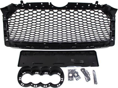 Grill MTuning për Audi A4 B9, stil RS, ABS, satin black