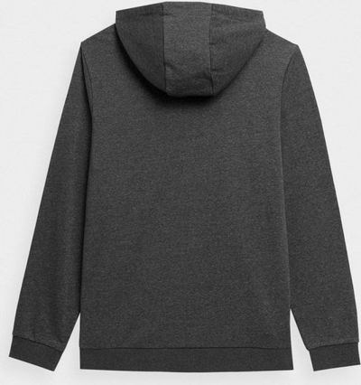 Hanorak për burra 4F Sports Cotton, me zinxhir m’gjithë gjatësinë, me kapuç, gri e errët