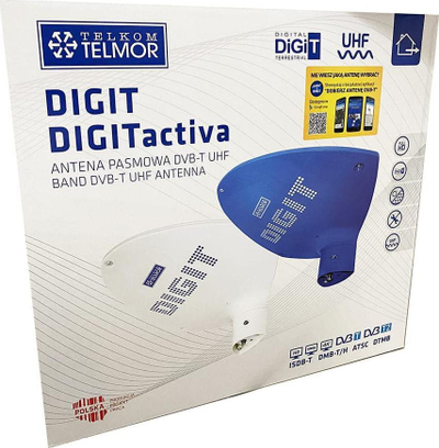 Antene TV Telkom Telmor DIGIT ACTIVA DVB T UHF, e bardhë