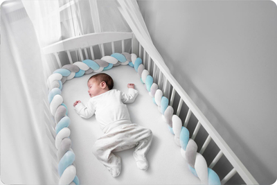 Заштитник за креветче Ricokids, 3m, антиалергиски памук, сина
