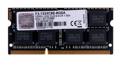 Memorie G.Skill Standard, 8GB, DDR3, 1333MHz, CL9, e zezë