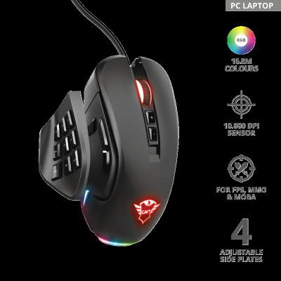 Maus gaming Trust GXT 970 Morfix, 10000 DPI, RGB, i zi