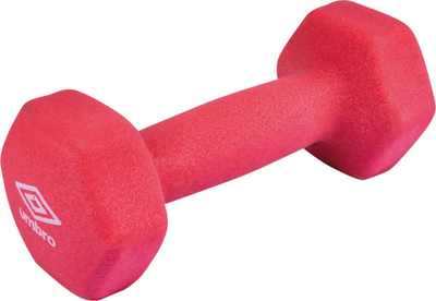 Hantelë fitness Umbro, 2 kg, e veshur me PVC, rozë
