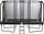 Trampolinë drejtkëndëshe Salta First Class 14ft x 8ft, me rrjetë mbrojtëse, me shkallë, e zezë