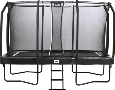 Trampolinë drejtkëndëshe Salta First Class 14ft x 8ft, me rrjetë mbrojtëse, me shkallë, e zezë