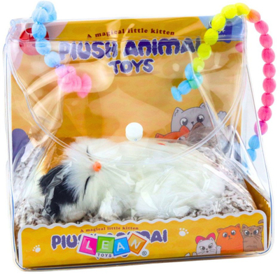 Figurine mace dekorative Lean Toys Sleeping White Cat On Pillow, me qime, e bardhë