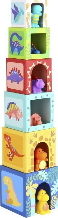 Lodër edukative Dino 300308, kuti për grumbullim 6 copë, 13 x 13 x 13 cm, shumëngjyrëshe