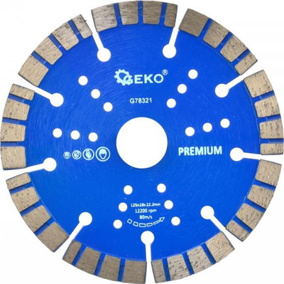 Disk prerës diamant GEKO, 125mm, segmentuar, i argjendtë