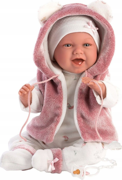 Kukull Llorens Mimi, 42 cm, trup i butë, shumëngjyrëshe