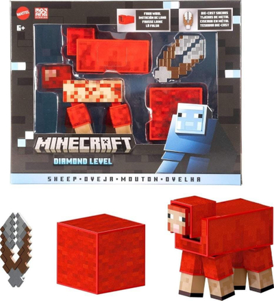 Figurinë Mattel Minecraft Diamond Level dele, 14 cm, me gjëra shtesë, me shumë ngjyra