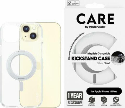 Kapak telefoni ESR Kickstand Case MagSafe për iPhone 15 Plus, rezistent ndaj goditjeve, me mbajtës, transparent