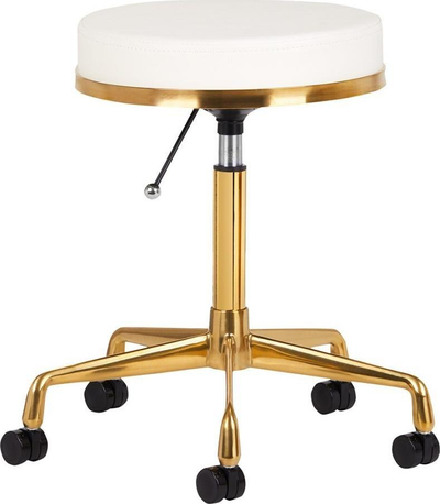 Stol kozmetik Activeshop H4 White Gold, ergonomik, i bardhë gold