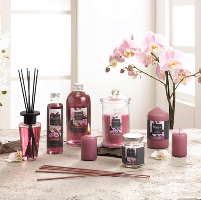 Qirinj me erë Homea Orchidee, set me 4 copë, aromë orkide, rozë