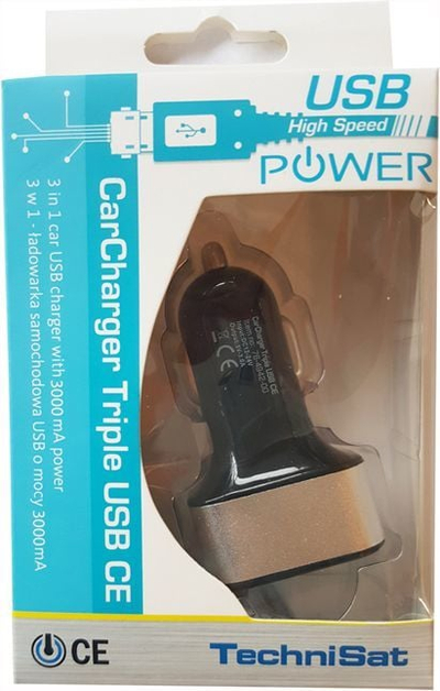Karikues makine TechniSat CarCharger Triple USB CE, 3 porta USB, 3000mA, i zi