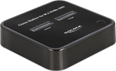 Dok stacion DeLOCK Clone Station, për 2x M.2 NVMe SSD, USB C, i zi