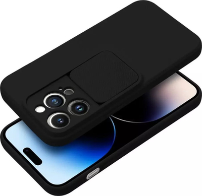 Mbulesë telefoni iberry Slide Case për iPhone 13 Pro, TPU i butë e fleksibël, mbrojtje kamere me rrëshqitje, e zezë