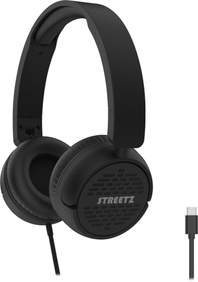 Kufje me kabllo Streetz HC110, USB C, on ear, të zeza